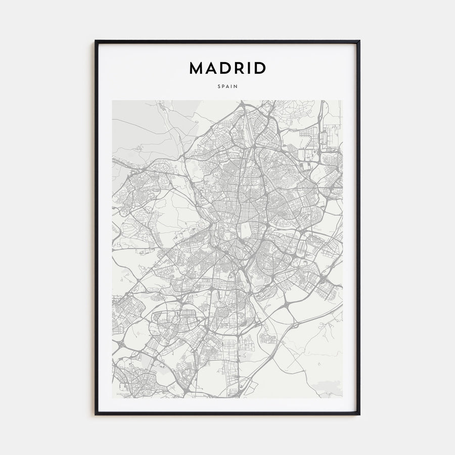 Madrid Map Portrait Poster