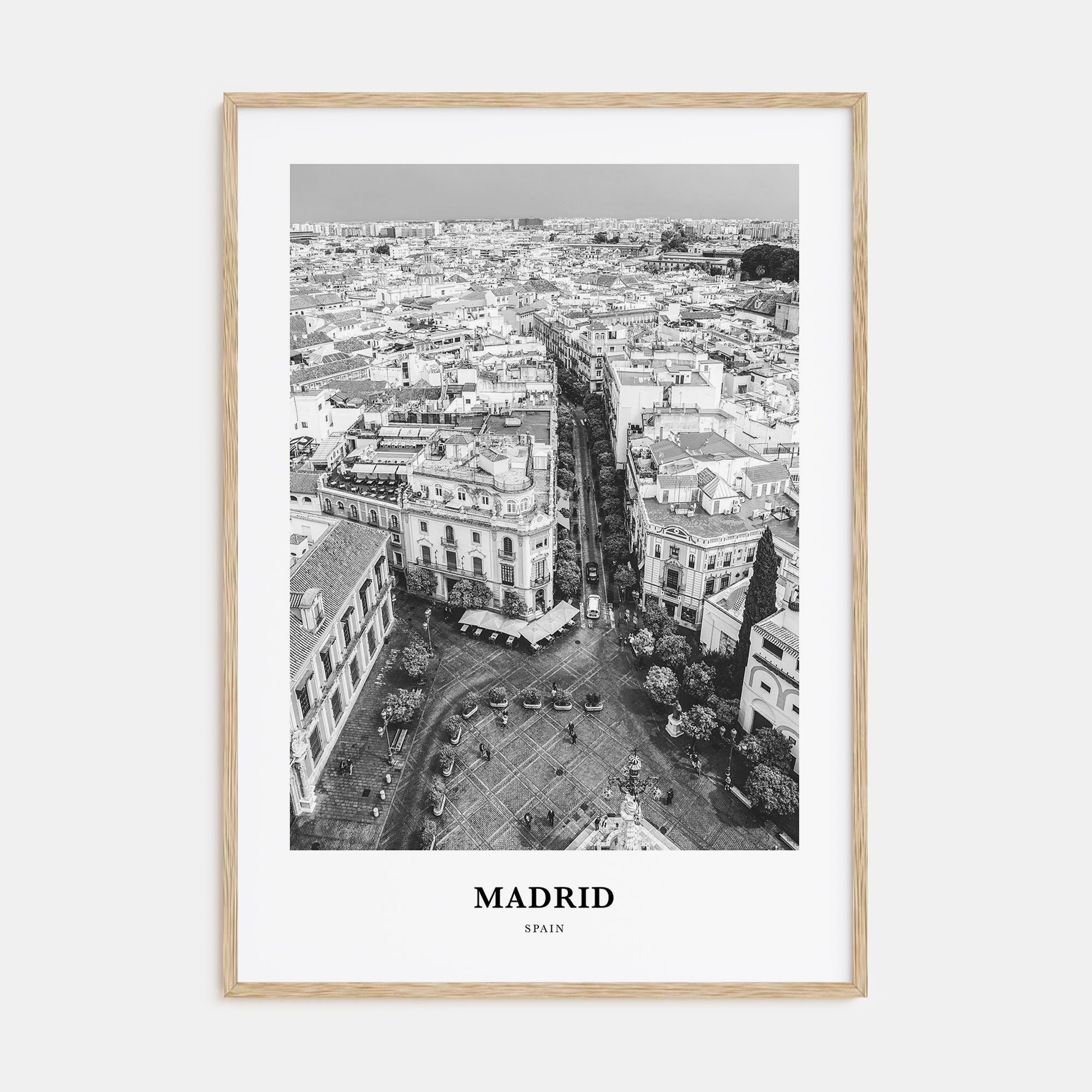 Madrid Portrait B&W No 2 Poster