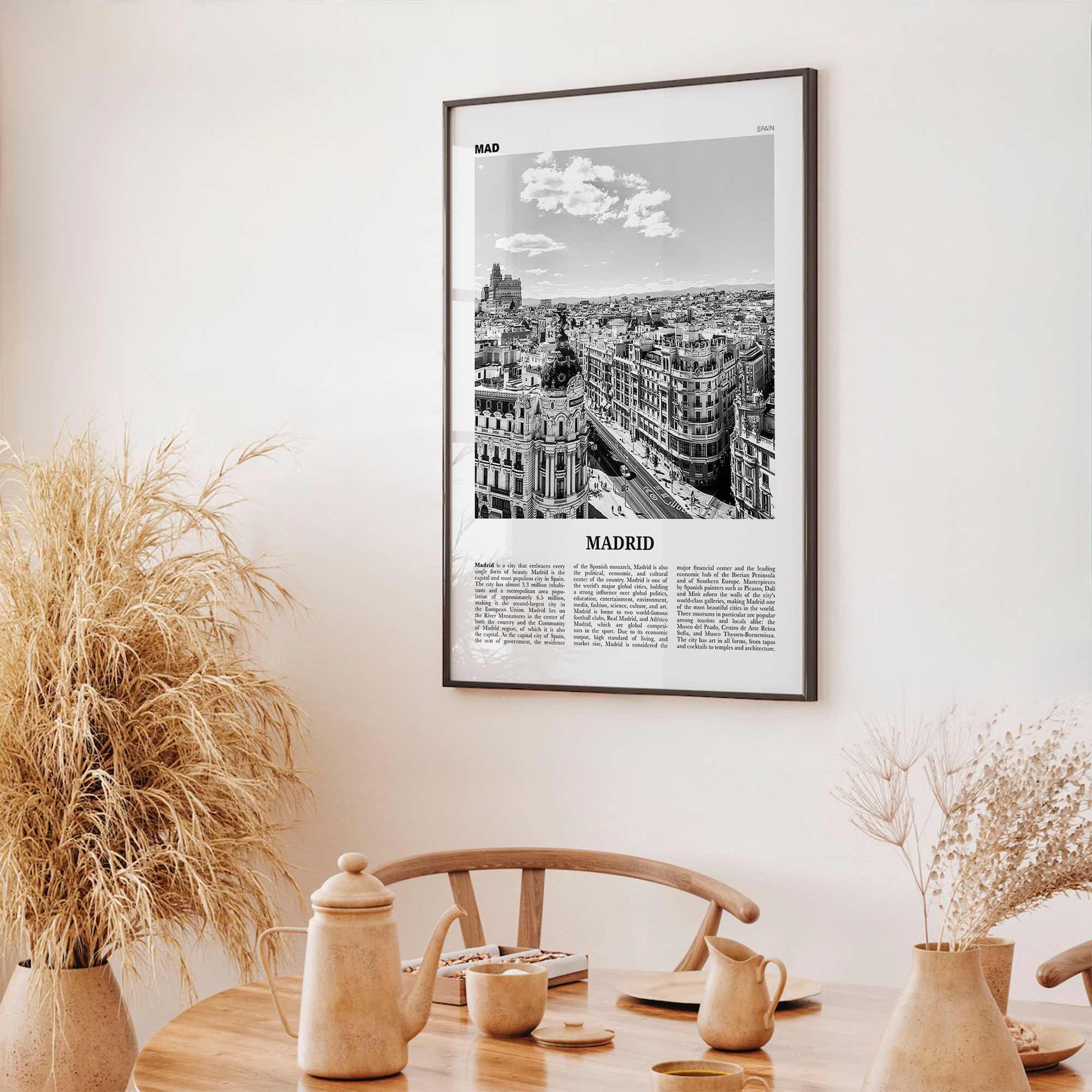 Madrid Print Black and White No 1, Madrid Wall Art, Madrid Poster, Madrid Photo, Madrid Wall Decor, City Art Print, Spain, España