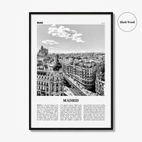 Madrid Print Black and White No 1, Madrid Wall Art, Madrid Poster, Madrid Photo, Madrid Wall Decor, City Art Print, Spain, España