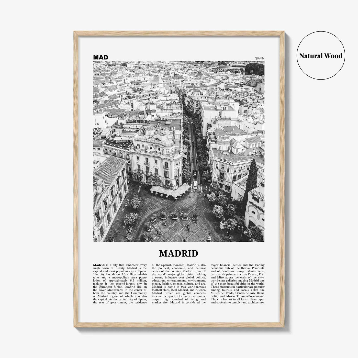 Madrid Print Black and White No 2, Madrid Wall Art, Madrid Poster, Madrid Photo, Madrid Wall Decor, City Art Print, Spain, España