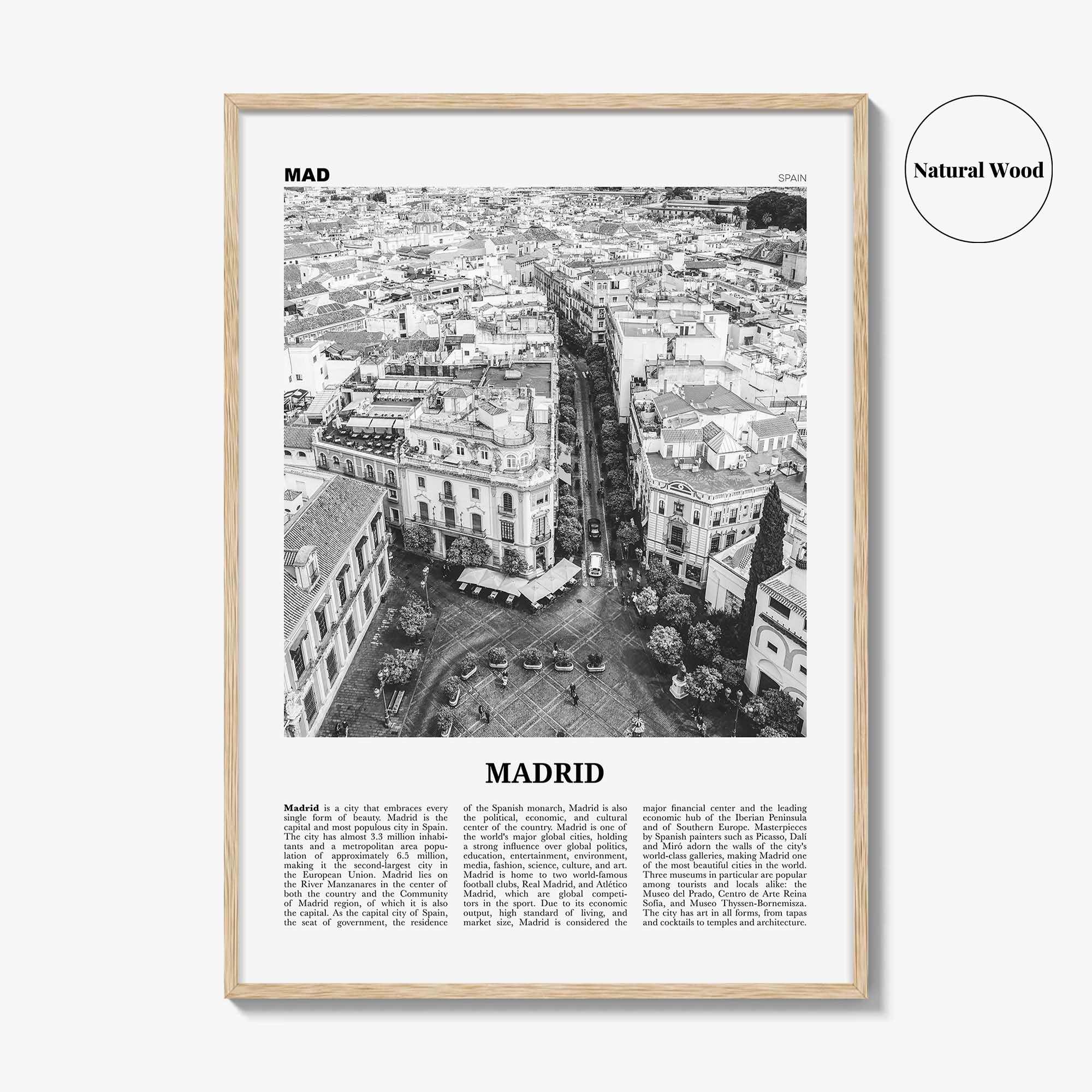 Madrid Print Black and White No 2, Madrid Wall Art, Madrid Poster, Madrid Photo, Madrid Wall Decor, City Art Print, Spain, España