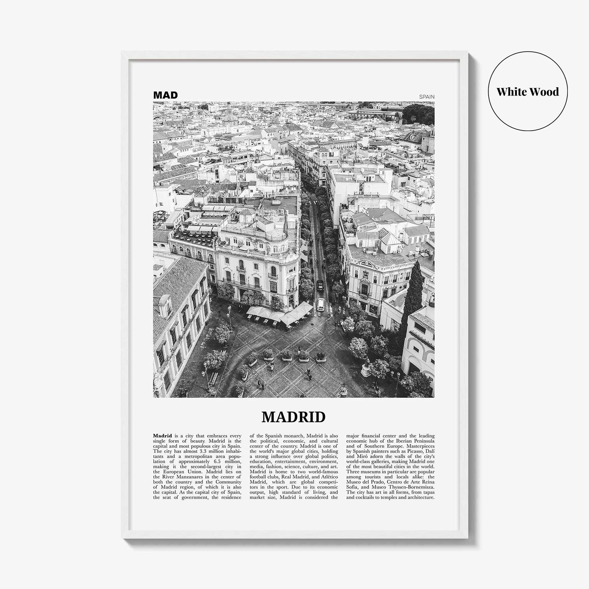 Madrid Print Black and White No 2, Madrid Wall Art, Madrid Poster, Madrid Photo, Madrid Wall Decor, City Art Print, Spain, España