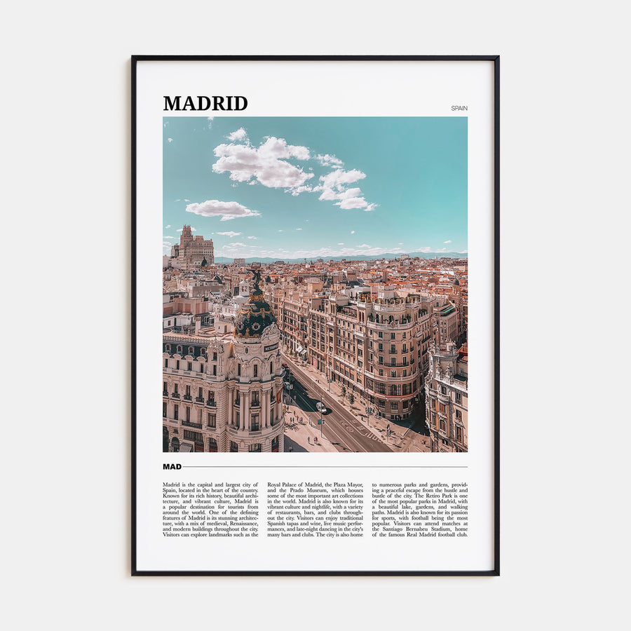 Madrid Travel Color Poster