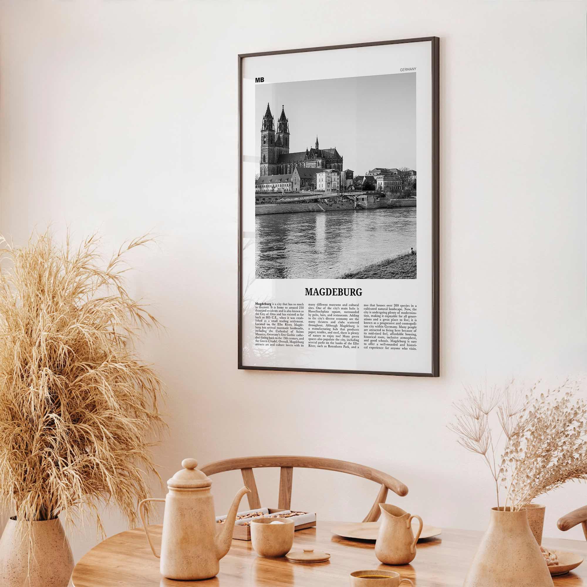 Magdeburg Print Black and White, Magdeburg Wall Art, Magdeburg Poster, Magdeburg Photo, Magdeburg Wall Décor, Magdeburg Map, Germany