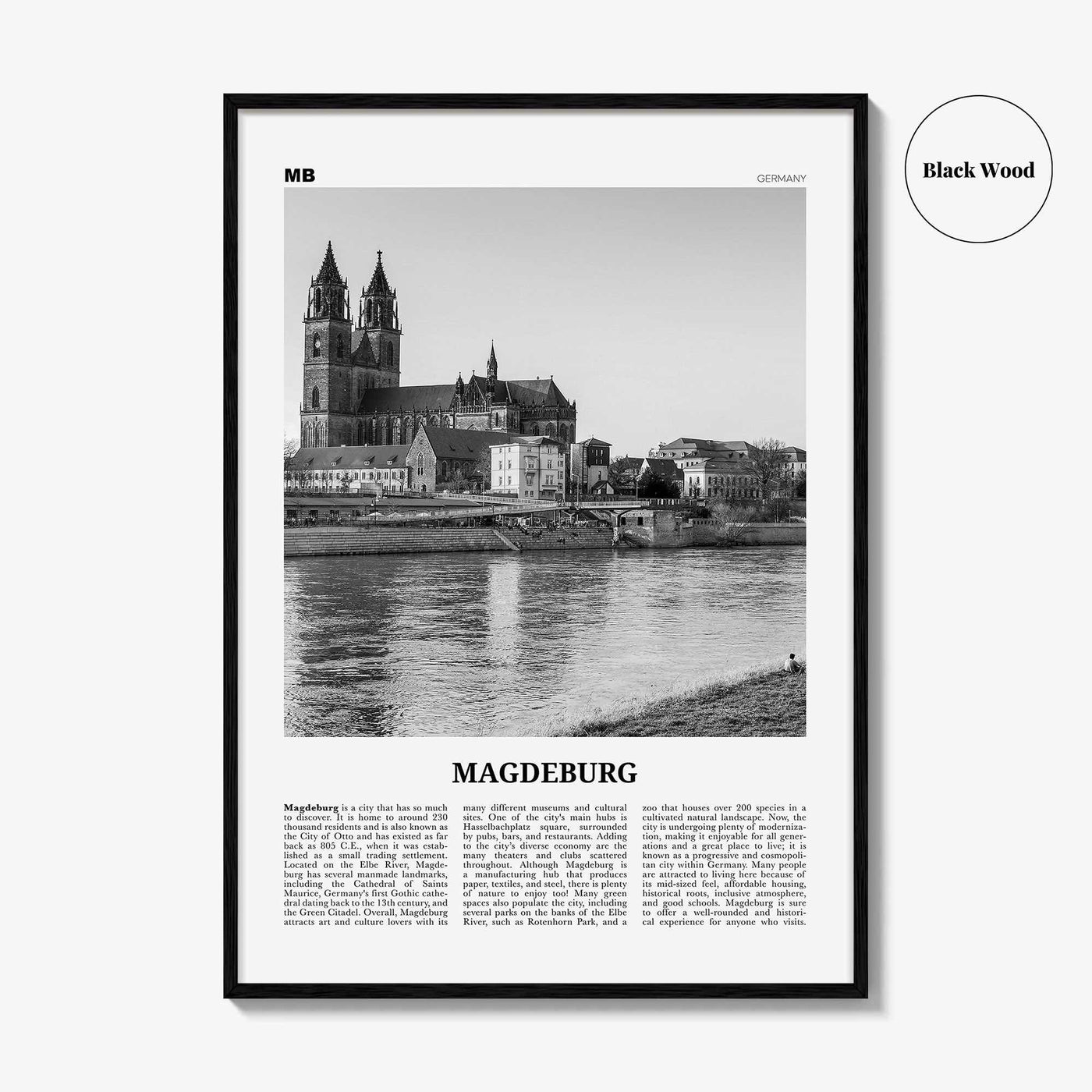 Magdeburg Print Black and White, Magdeburg Wall Art, Magdeburg Poster, Magdeburg Photo, Magdeburg Wall Décor, Magdeburg Map, Germany