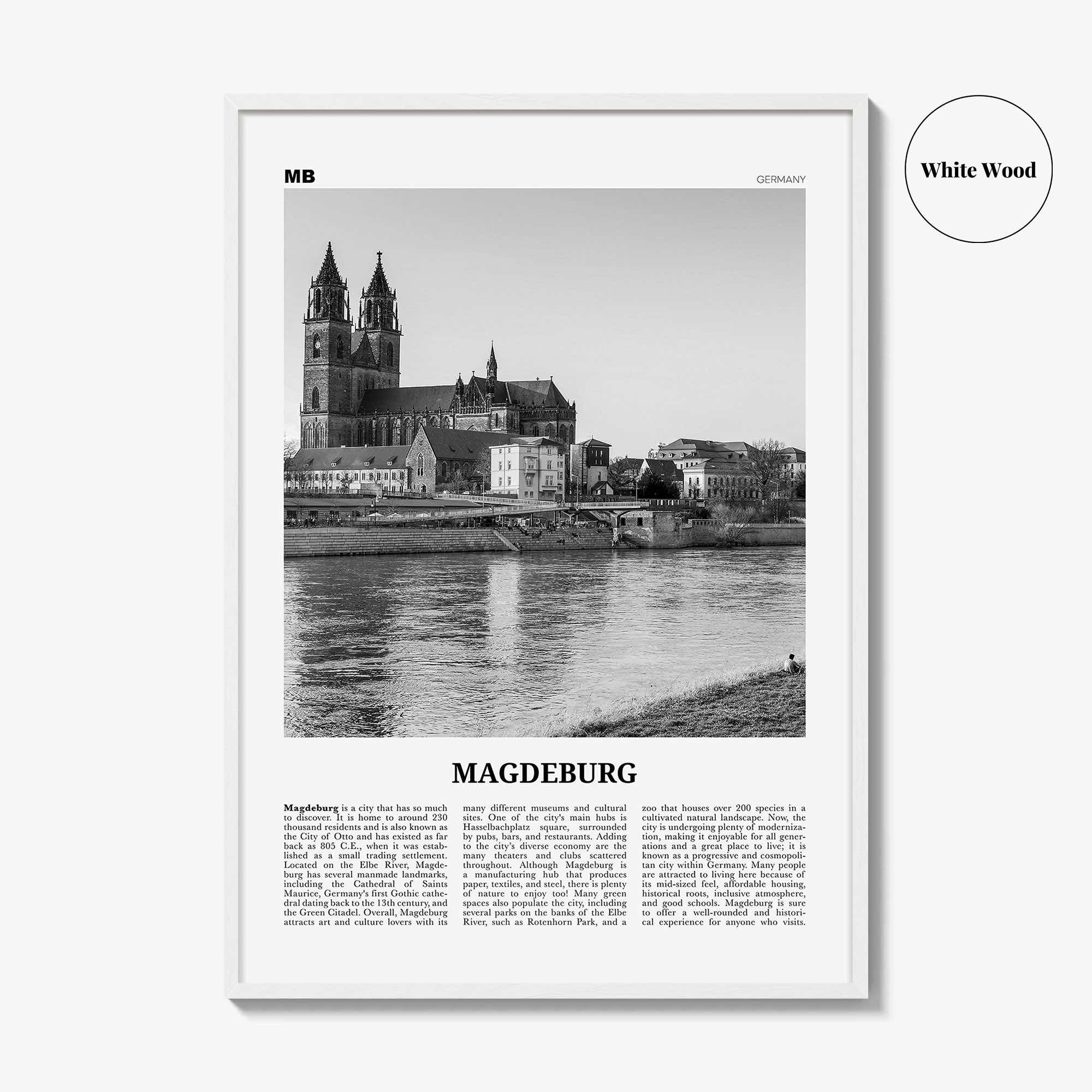 Magdeburg Print Black and White, Magdeburg Wall Art, Magdeburg Poster, Magdeburg Photo, Magdeburg Wall Décor, Magdeburg Map, Germany