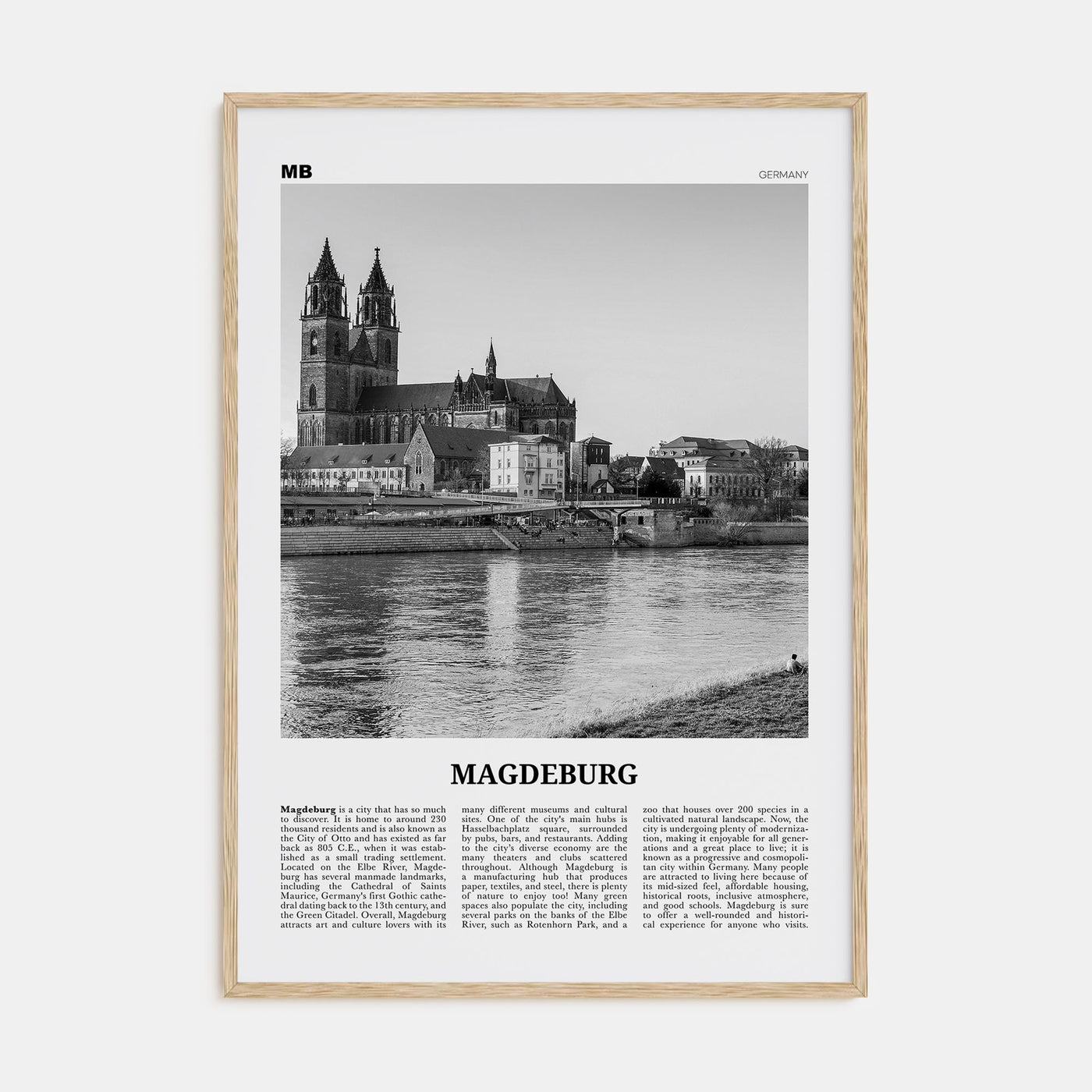 Magdeburg Travel B&W Poster
