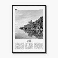 Mahe Print Black and White, Mahé Wall Art, Mahé Poster, Mahé Photo, Mahé Wall Décor, Mahé Map, Seychelles