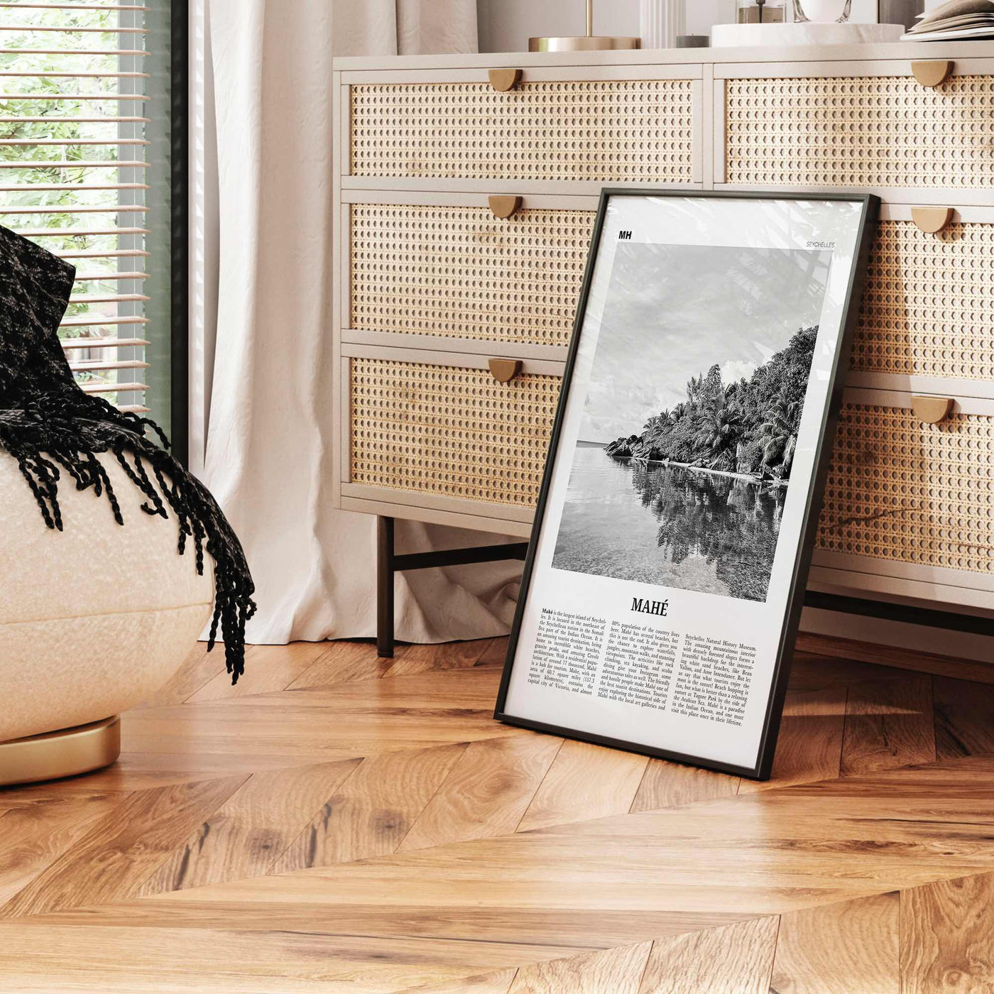Mahe Print Black and White, Mahé Wall Art, Mahé Poster, Mahé Photo, Mahé Wall Décor, Mahé Map, Seychelles