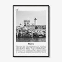 Maine Print Black and White No 1, Maine Wall Art, Maine Poster, Maine Photo, Maine Wall Decor, USA State Print, USA, United States