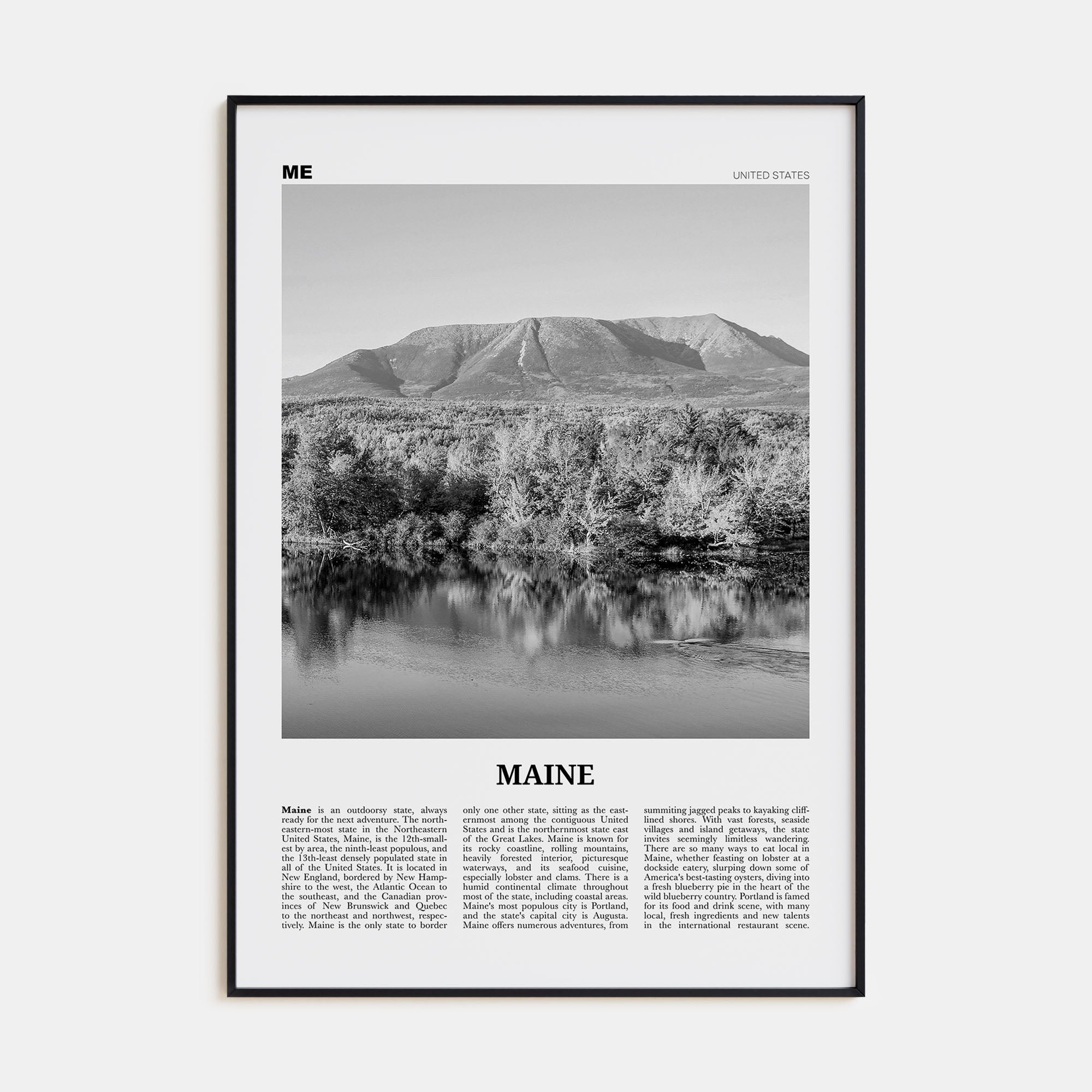Maine Travel B&W No 2 Poster