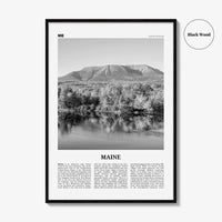 Maine Print Black and White No 2, Maine Wall Art, Maine Poster, Maine Photo, Maine Wall Décor, Maine Map, United States