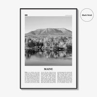 Maine Print Black and White No 2, Maine Wall Art, Maine Poster, Maine Photo, Maine Wall Décor, Maine Map, United States