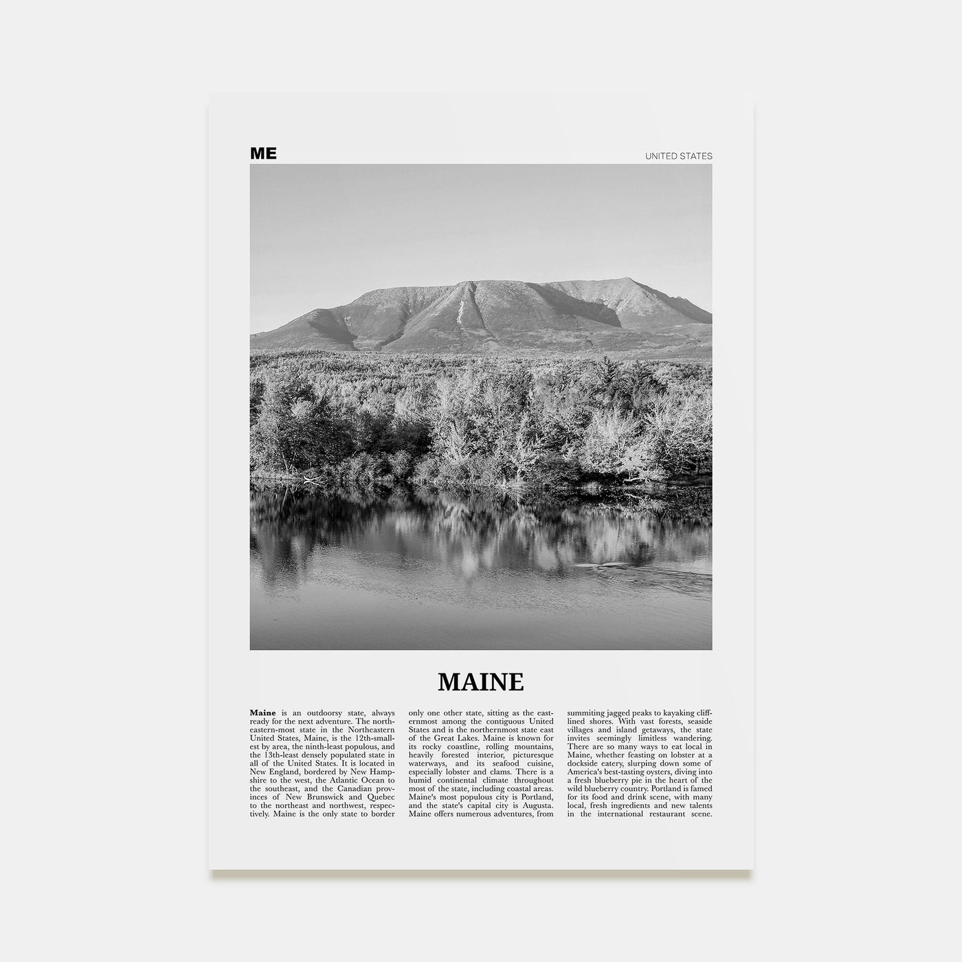 Maine Travel B&W No 2 Poster