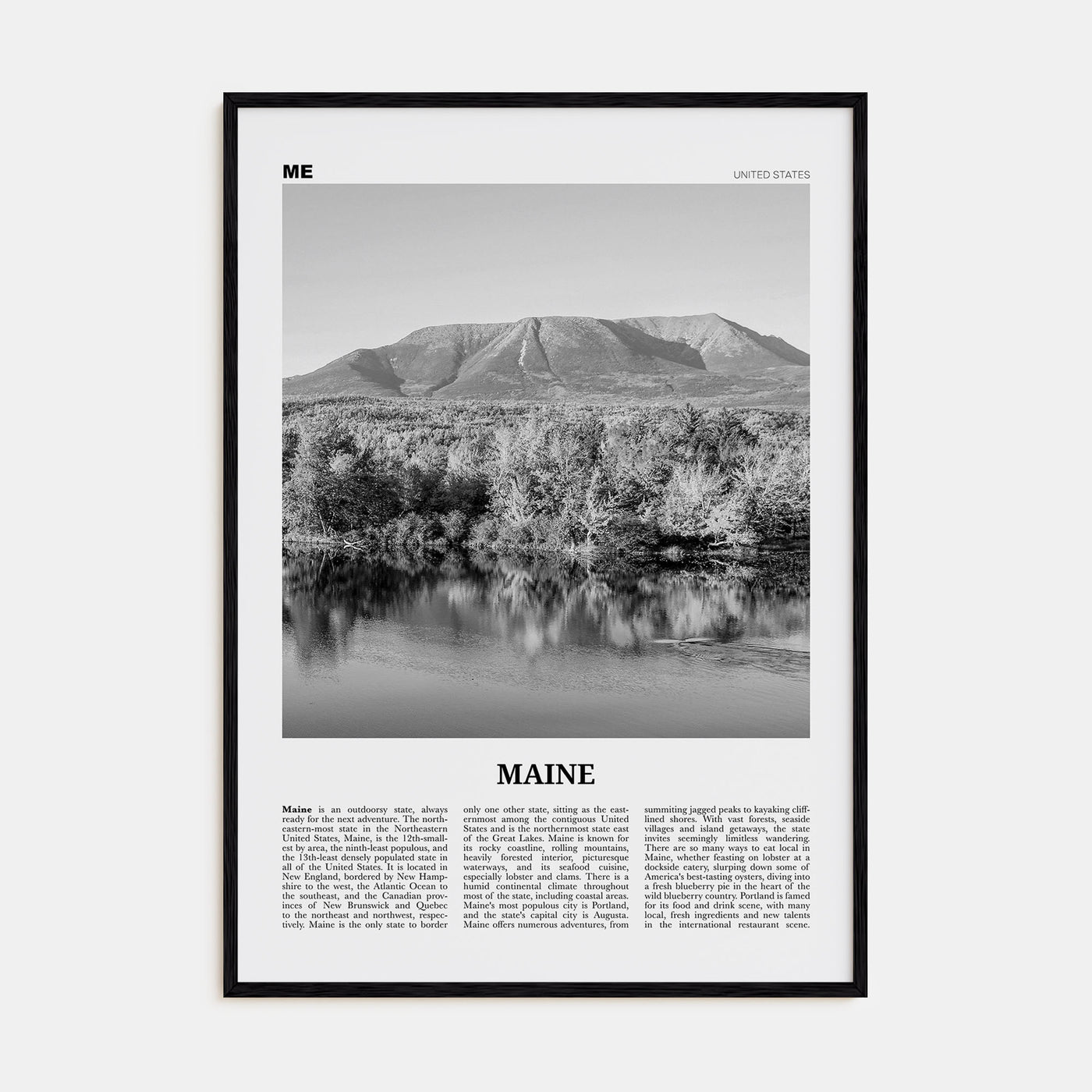 Maine Travel B&W No 2 Poster