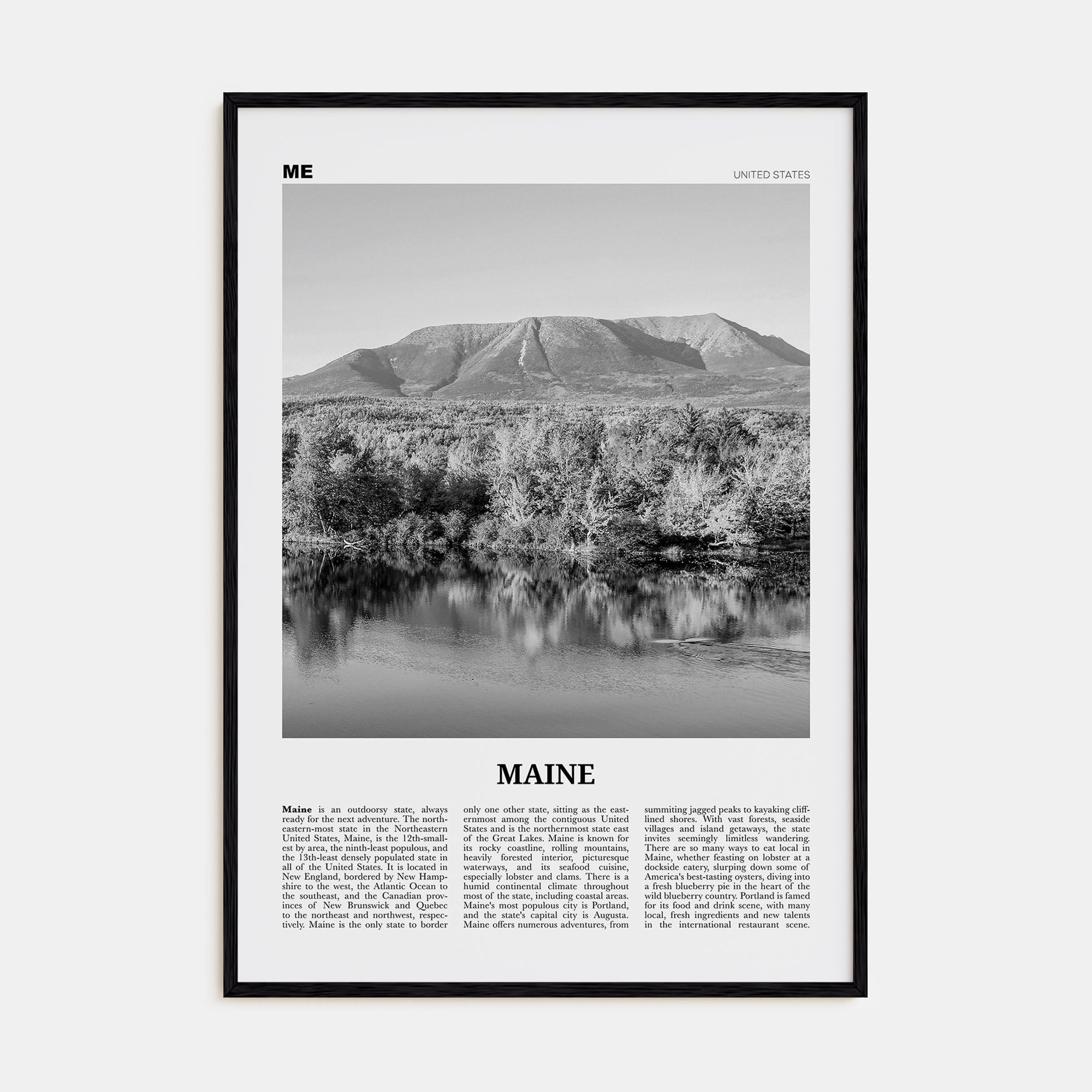 Maine Travel B&W No 2 Poster