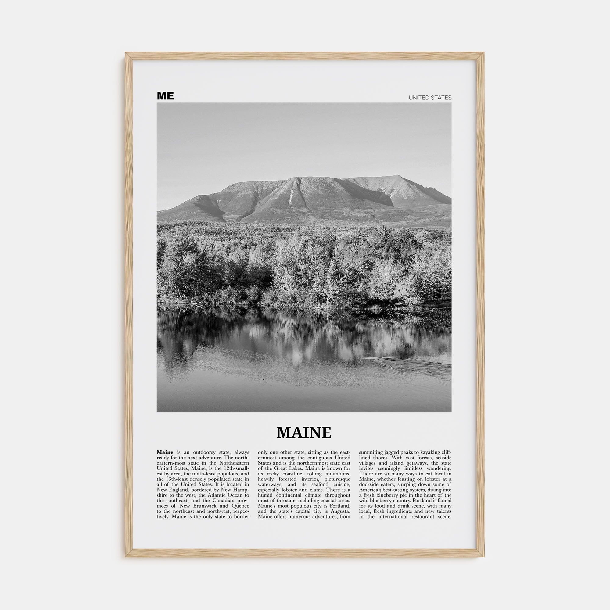 Maine Travel B&W No 2 Poster