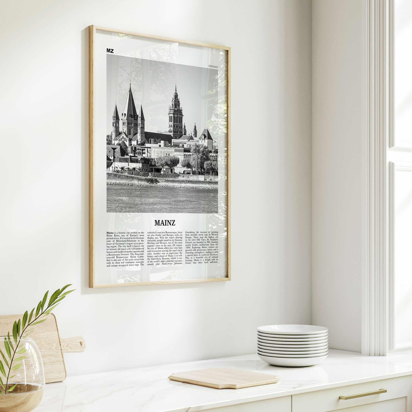 Mainz Print Black and White, Mainz Wall Art, Mainz Poster, Mainz Photo, Mainz Wall Décor, Germany