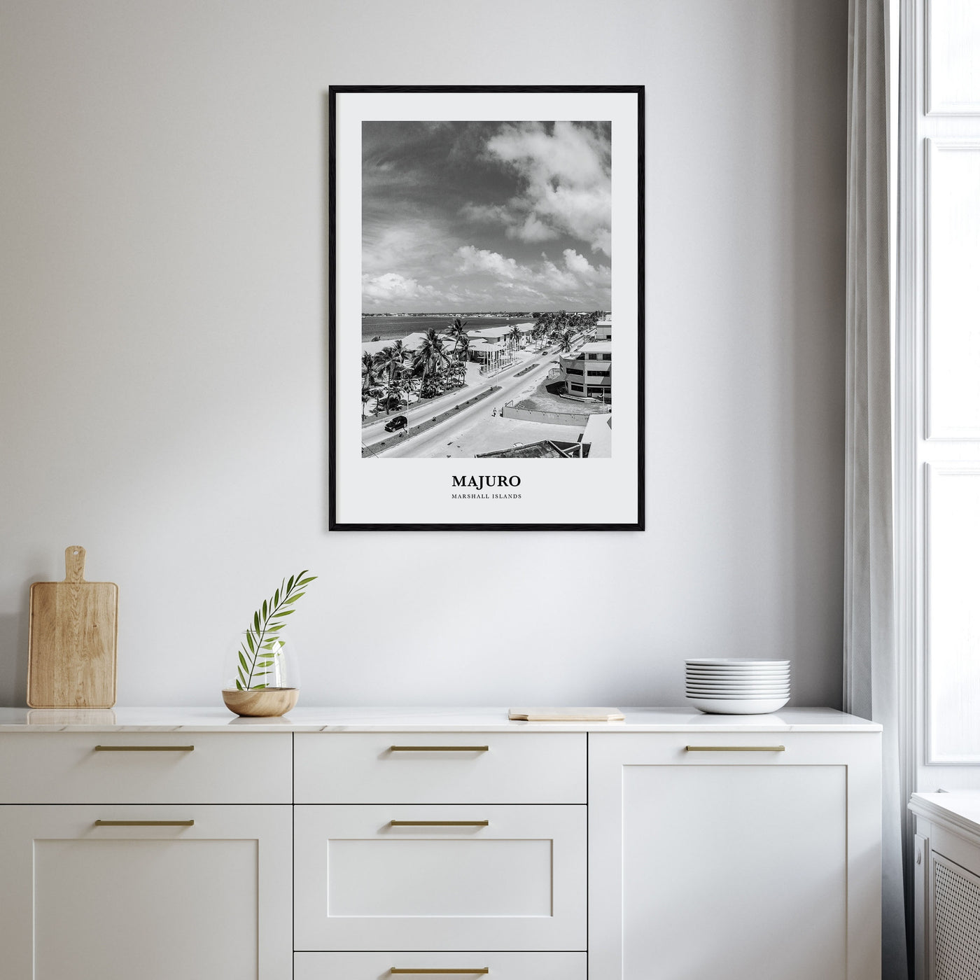 Majuro Portrait B&W Poster