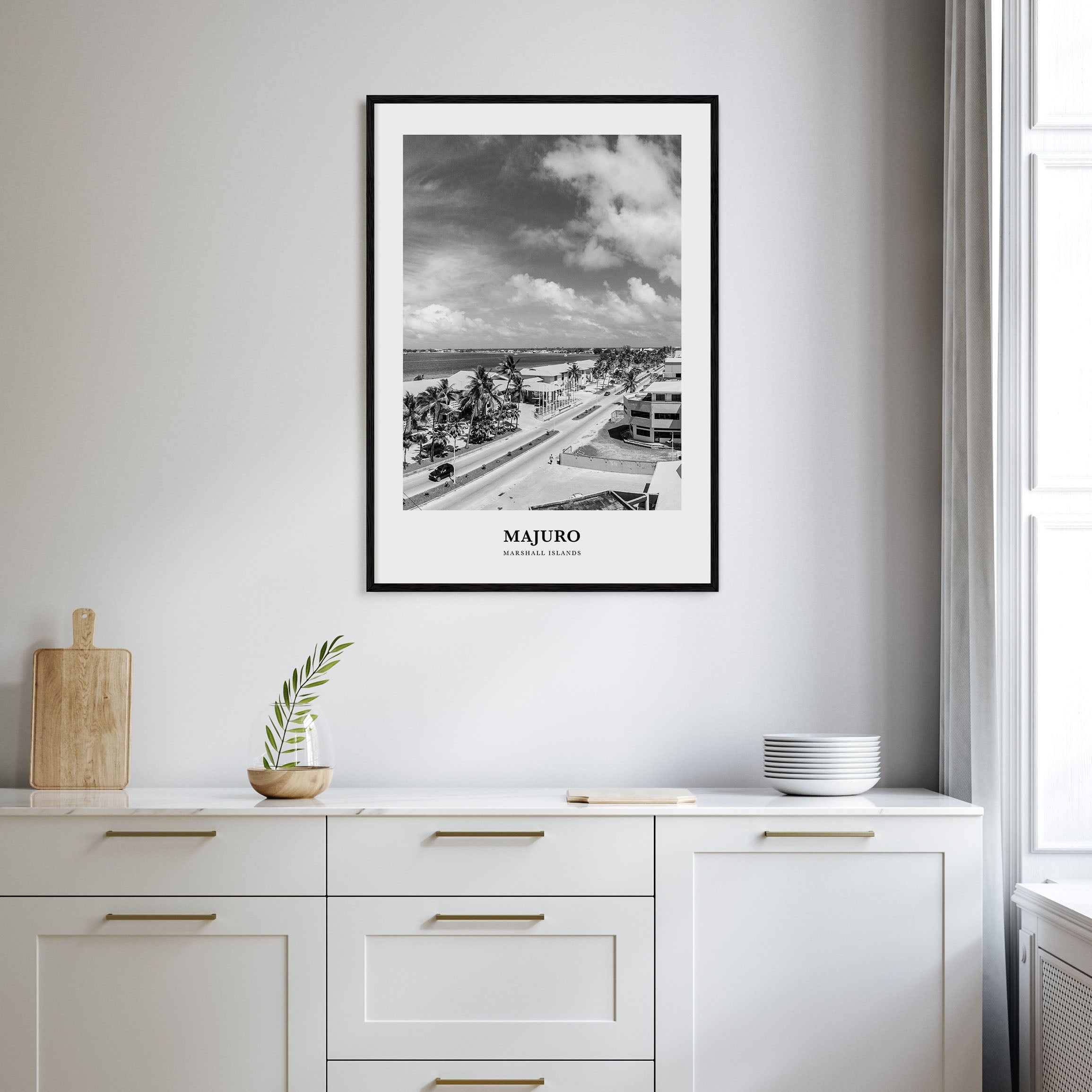 Majuro Portrait B&W Poster