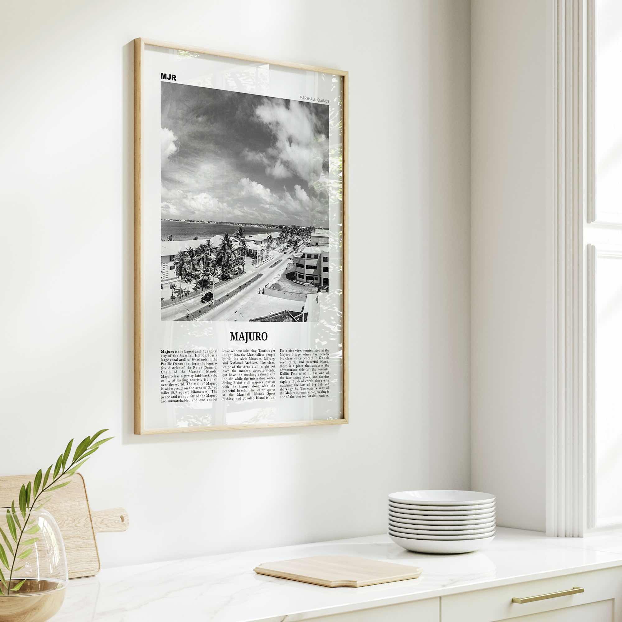 Majuro Print Black and White, Majuro Wall Art, Majuro Poster, Majuro Photo, Majuro Wall Décor, Majuro Map, Marshall Islands