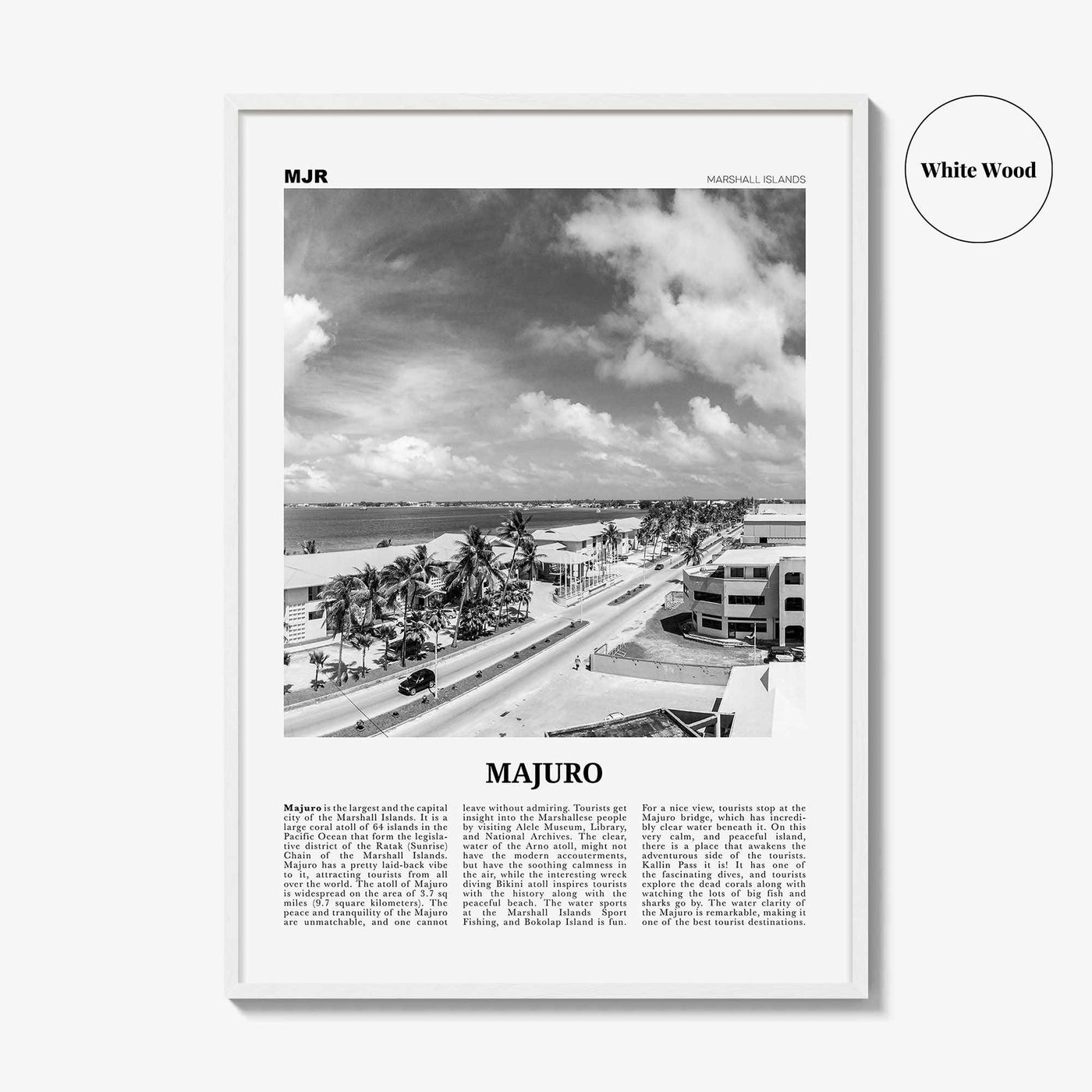 Majuro Print Black and White, Majuro Wall Art, Majuro Poster, Majuro Photo, Majuro Wall Décor, Majuro Map, Marshall Islands