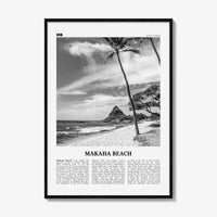 Makaha Beach Print Black and White, Makaha Beach Wall Art, Makaha Beach Poster, Makaha Beach Photo, Makaha Beach Wall Décor, O‘ahu, Hawaii