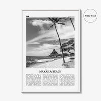 Makaha Beach Print Black and White, Makaha Beach Wall Art, Makaha Beach Poster, Makaha Beach Photo, Makaha Beach Wall Décor, O‘ahu, Hawaii