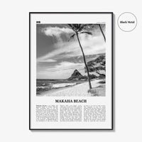 Makaha Beach Print Black and White, Makaha Beach Wall Art, Makaha Beach Poster, Makaha Beach Photo, Makaha Beach Wall Décor, O‘ahu, Hawaii