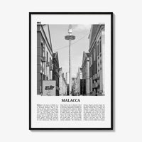 Malacca Print Black and White, Malacca Wall Art, Malacca Poster, Malacca Photo, Malacca Wall Décor, Malacca Map, Malaysia