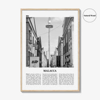 Malacca Print Black and White, Malacca Wall Art, Malacca Poster, Malacca Photo, Malacca Wall Décor, Malacca Map, Malaysia