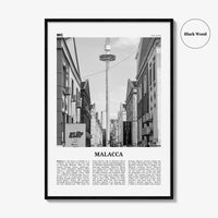 Malacca Print Black and White, Malacca Wall Art, Malacca Poster, Malacca Photo, Malacca Wall Décor, Malacca Map, Malaysia