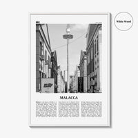 Malacca Print Black and White, Malacca Wall Art, Malacca Poster, Malacca Photo, Malacca Wall Décor, Malacca Map, Malaysia