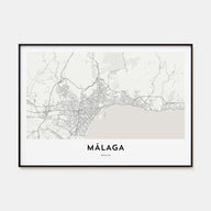 Málaga Map Landscape Poster