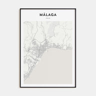 Málaga Map Portrait Poster