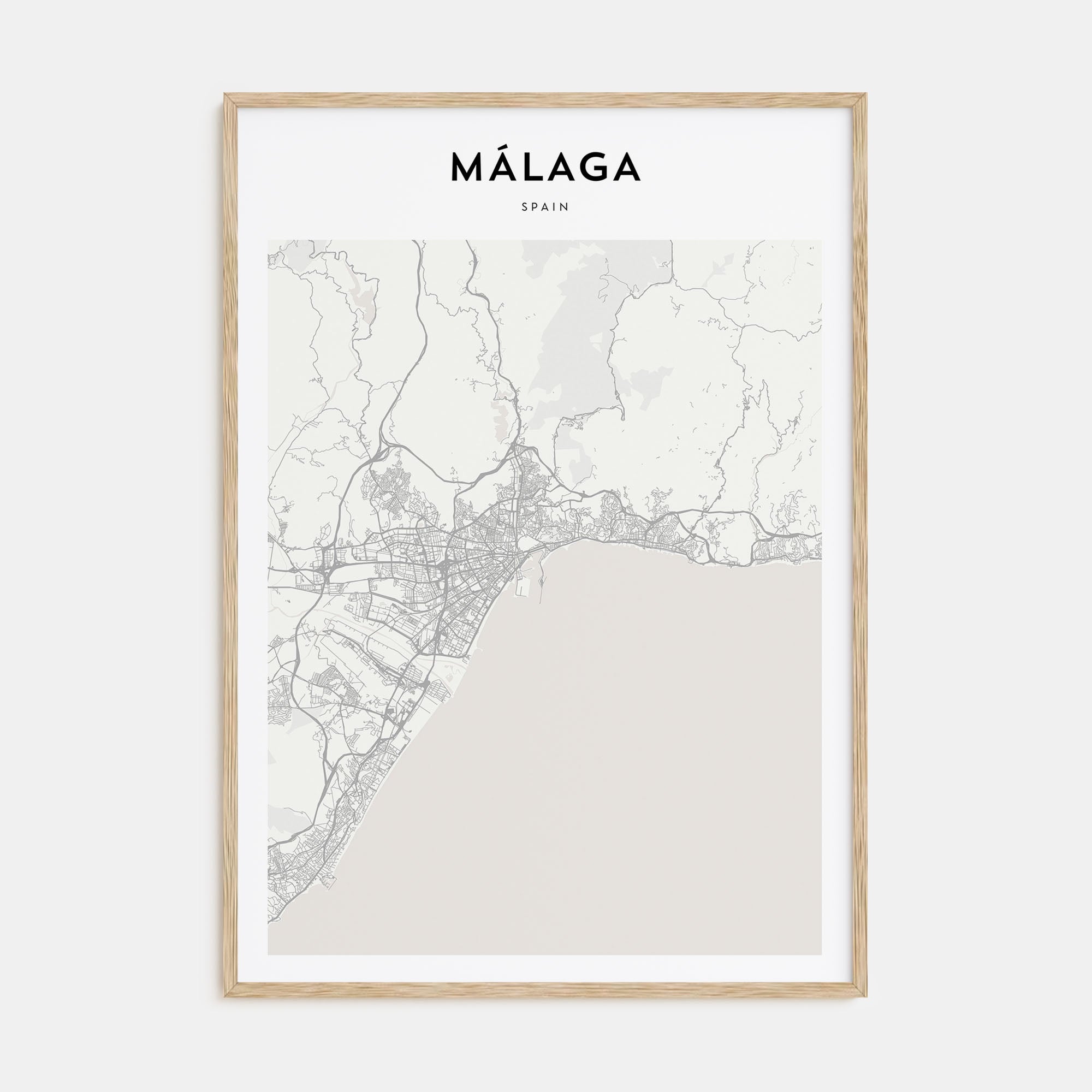Málaga Map Portrait Poster