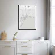 Málaga Map Portrait Poster