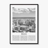 Malaga Print Black and White No 1, Malaga Wall Art, Malaga Poster, Malaga Photo, Malaga Wall Decor, City Print, Andalucia, Spain