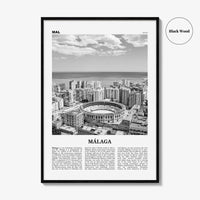 Malaga Print Black and White No 1, Malaga Wall Art, Malaga Poster, Malaga Photo, Malaga Wall Decor, City Print, Andalucia, Spain