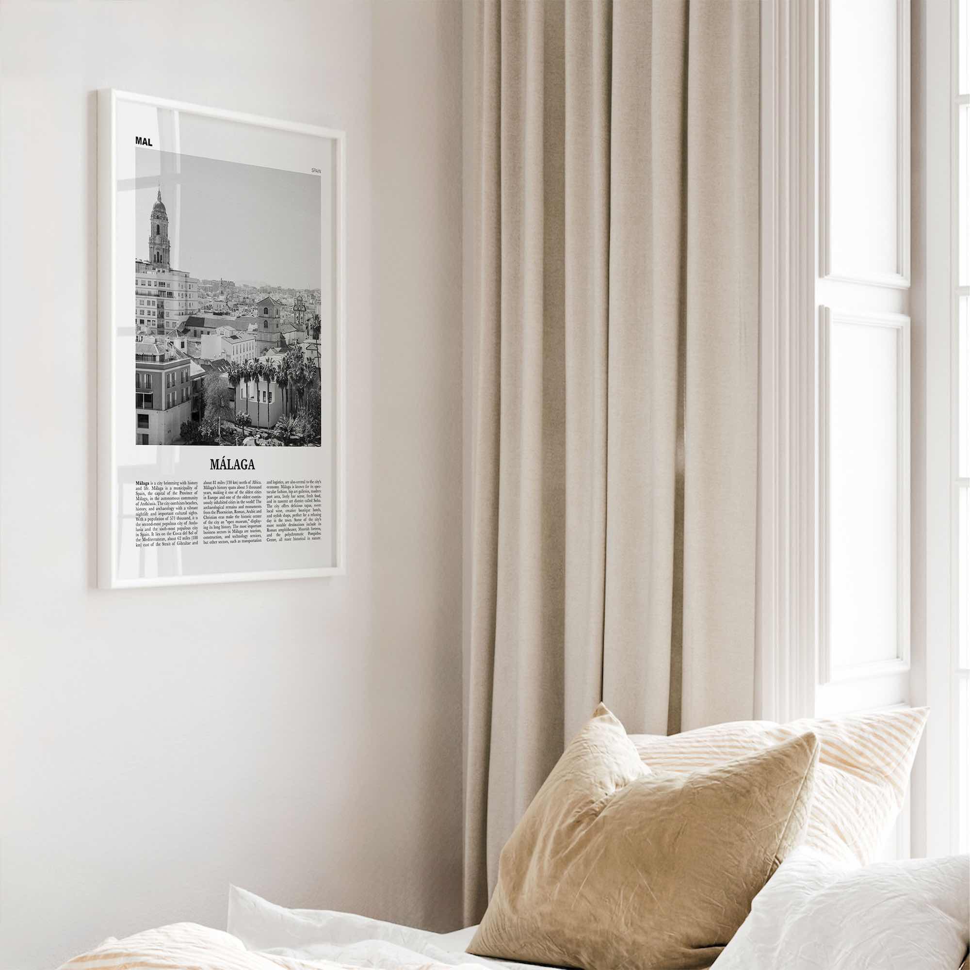 Malaga Print Black and White No 2, Malaga Wall Art, Malaga Poster, Malaga Photo, Malaga Wall Decor, City Print, Andalucia, Spain, España