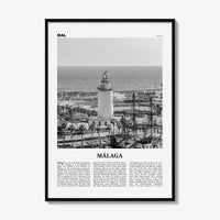 Malaga Print Black and White No 3, Malaga Wall Art, Malaga Poster, Malaga Photo, Malaga Wall Decor, City Print, Andalucia, Spain