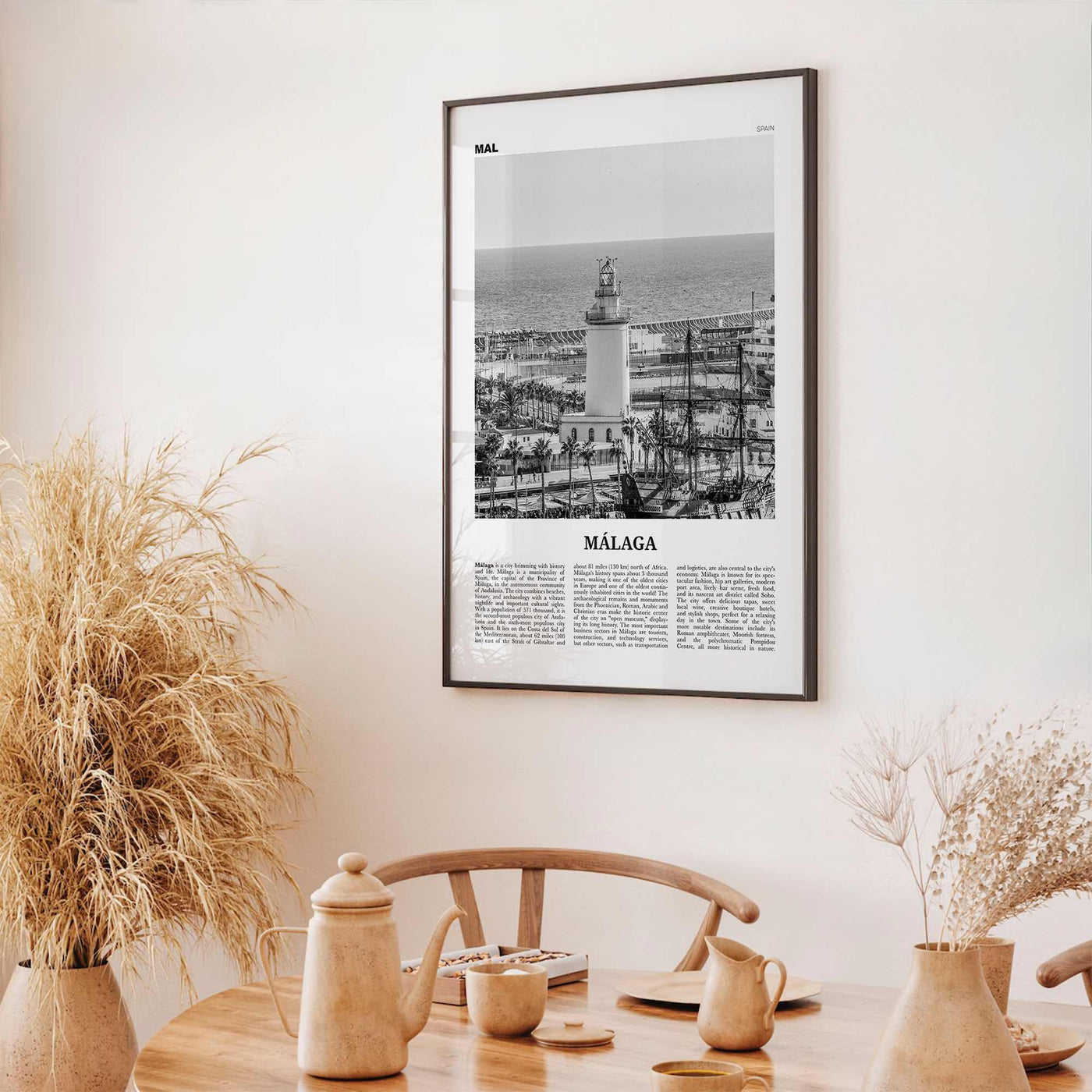 Malaga Print Black and White No 3, Malaga Wall Art, Malaga Poster, Malaga Photo, Malaga Wall Decor, City Print, Andalucia, Spain