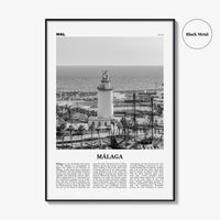 Malaga Print Black and White No 3, Malaga Wall Art, Malaga Poster, Malaga Photo, Malaga Wall Decor, City Print, Andalucia, Spain