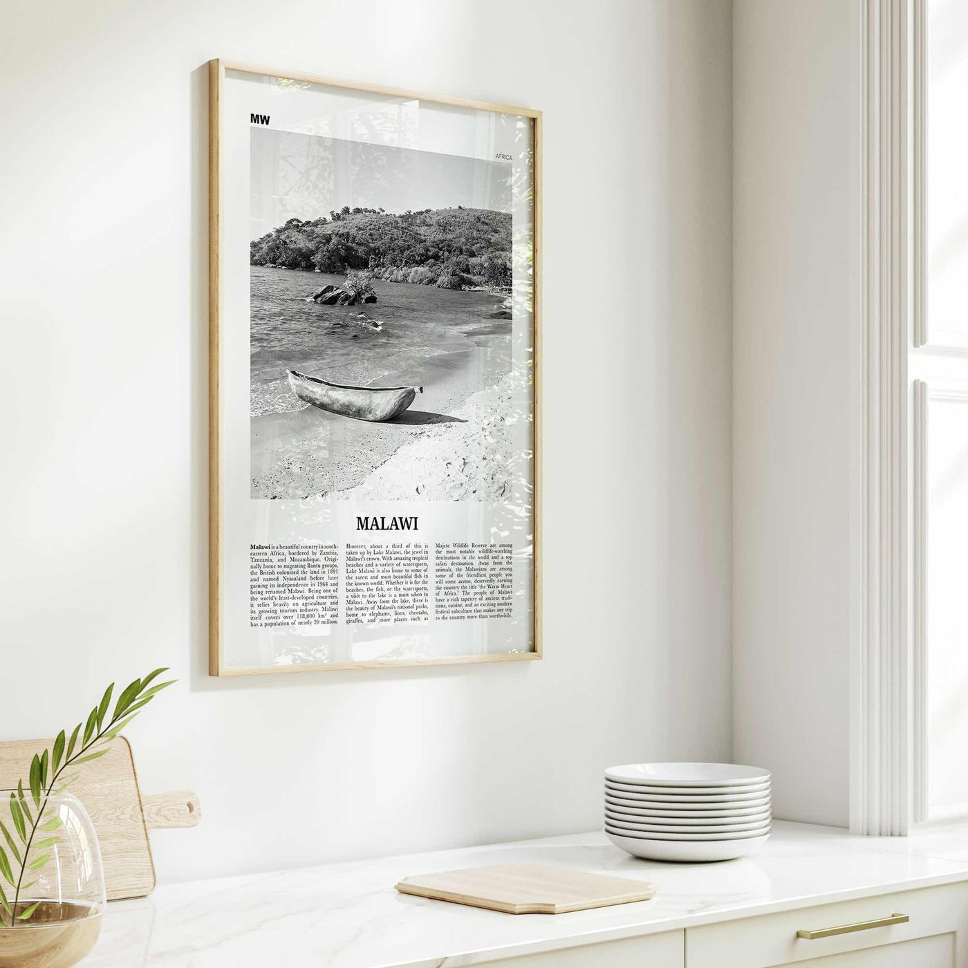 Malawi Print Black and White, Malawi Wall Art, Malawi Poster, Malawi Photo, Malawi Wall Decor, Country Art Print, Africa Poster Print