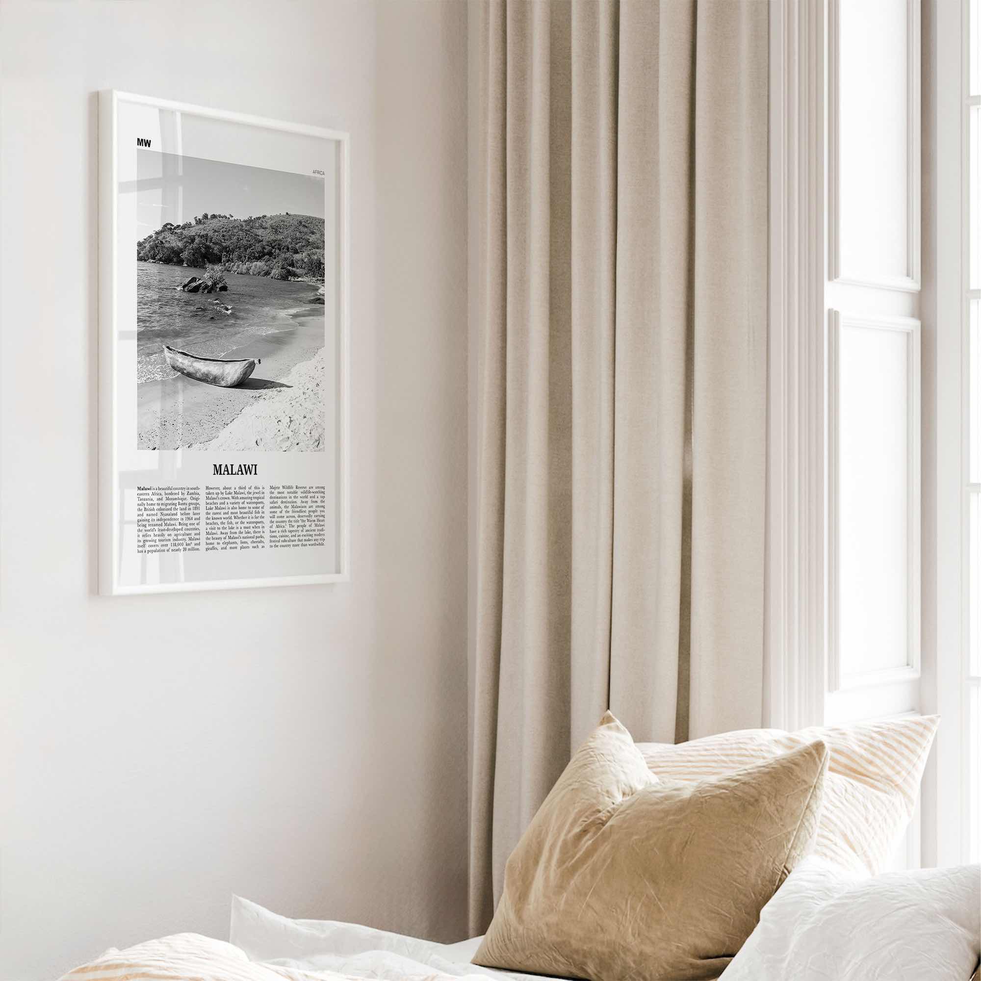 Malawi Print Black and White, Malawi Wall Art, Malawi Poster, Malawi Photo, Malawi Wall Decor, Country Art Print, Africa Poster Print