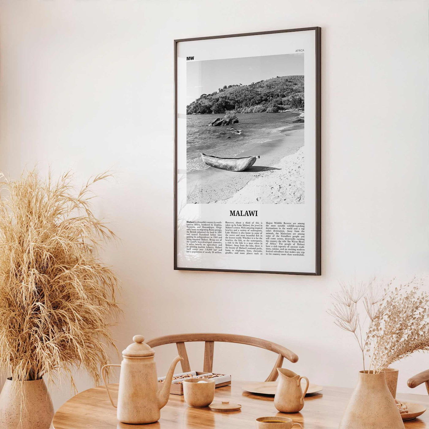 Malawi Print Black and White, Malawi Wall Art, Malawi Poster, Malawi Photo, Malawi Wall Decor, Country Art Print, Africa Poster Print