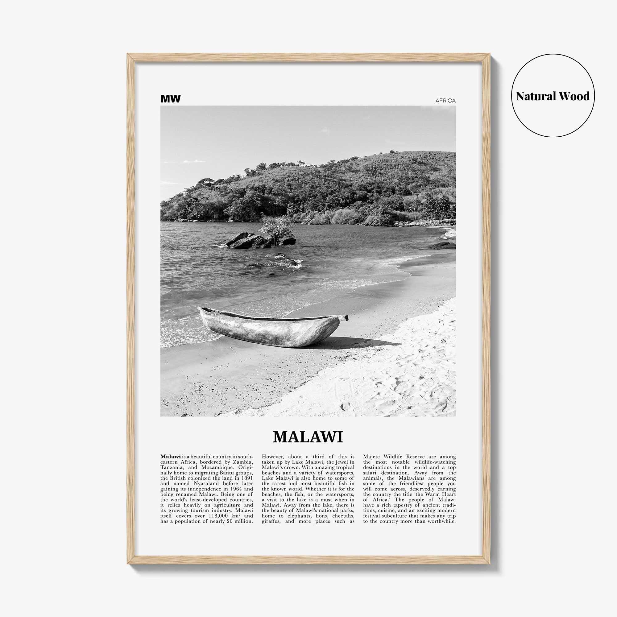 Malawi Print Black and White, Malawi Wall Art, Malawi Poster, Malawi Photo, Malawi Wall Decor, Country Art Print, Africa Poster Print