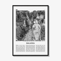 Malaysia Print Black and White, Malaysia Wall Art, Malaysia Poster, Malaysia Photo, Peninsular, Kuala Lumpur, Putrajaya, Asia