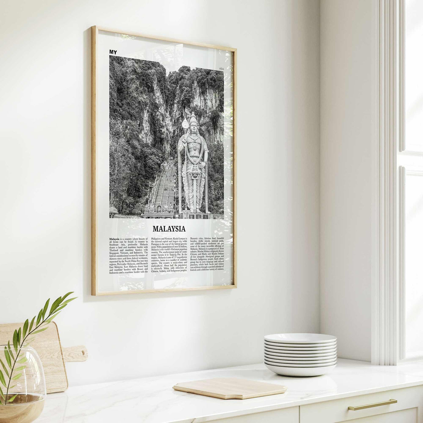 Malaysia Print Black and White, Malaysia Wall Art, Malaysia Poster, Malaysia Photo, Peninsular, Kuala Lumpur, Putrajaya, Asia